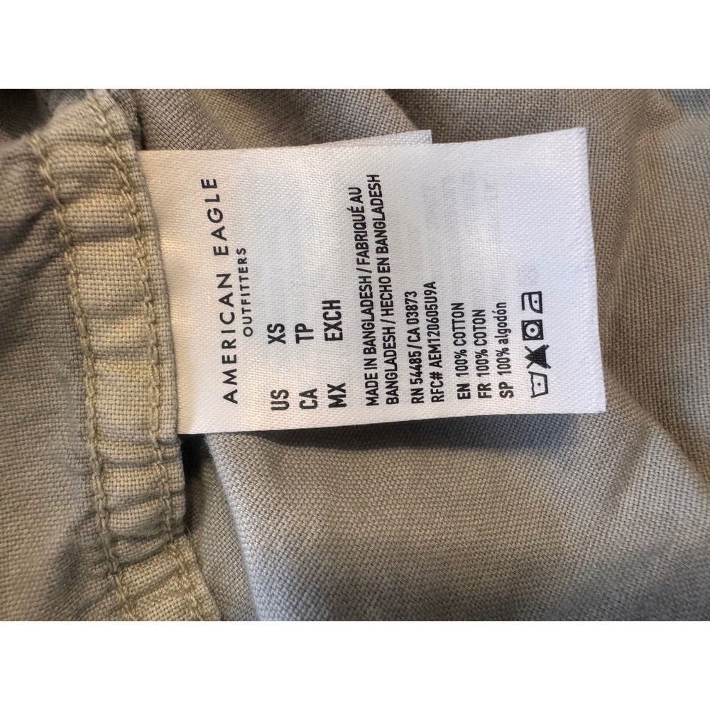 American Eagle‎ Men's XS Gray Short Sleeve Button Front Shirt 100% Cotton - Picture 8 of 8